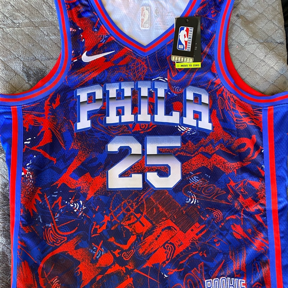 Mens New With Tags Nike XL Rookie Philadelphia 76er #25 SIMMONS NBA Jersey.